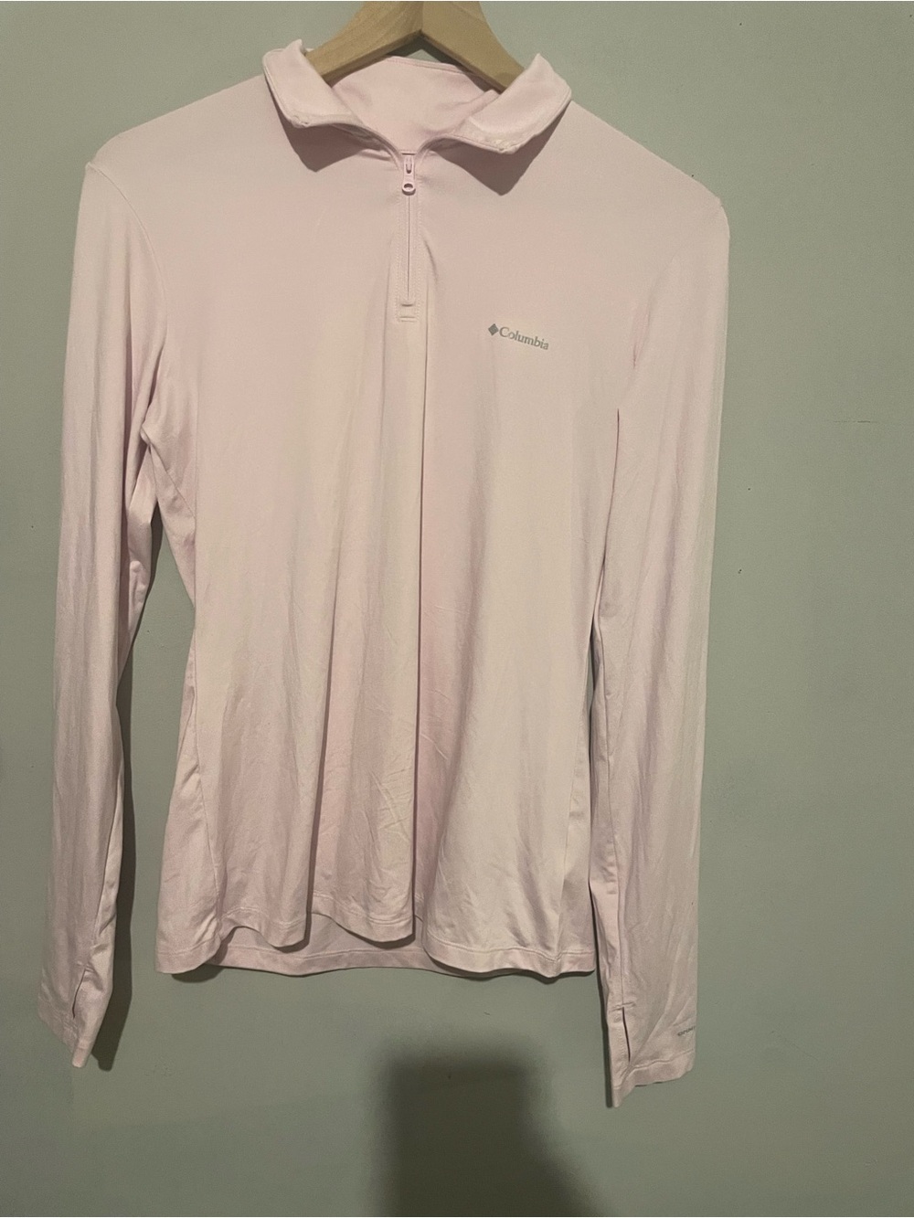 Columbia Pale Pink Women’s Cross Long-Sleeve Quarter-Zip Pullover Medium